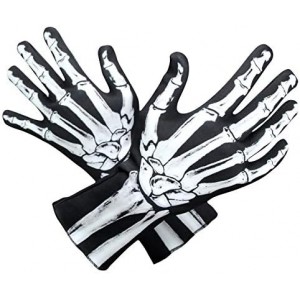 AXBXCX Skeleton Full Finger Wrist Bone Gloves Halloween Long Arm Length Dance Gloves