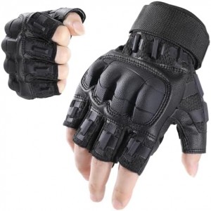 AXBXCX Tactical Fingerless Gloves for Men - Ultimate Impact Protection, Non-Slip & Breathable